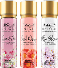So Unique Womens Summer Breeze Bundle Sweet Pea, Coral, White Blossom Body Mist Spray Mixed Fragrance Set 150ml (Pack of 3)