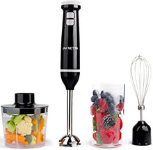 NETTA 3 in 1 Hand Blender, Whisk and Mini Chopper with 700ml Beaker - Powerful 600W - Electric Whisk, Immersion Mixer, 500ml Chopper Bowl - Stainless Steel Blades - BPA Free