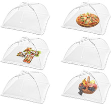 17 inches - Mesh Food Cover Tent Umbrella, Jsdoin 6 Pack Food Domes, Food Covers Mesh Pop Up Nets for Outdoors, Screen Tents, Parties Picnics, BBQs, Reusable and Collapsible (White)