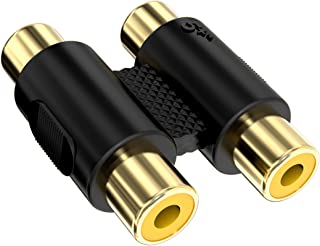 5 Plus Gold Plated Twin 2 x RCA to 2 x RCA Phono Female to Female Coupler Cable Joiner Adapter