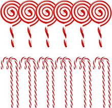 18pcs Christmas Lollipop Ornament Christmas Candy Cane Decorations Christmas Tree Lollipop Ornament Set White and Red Christmas Decorations Red and White Candy Cane for Christmas Decorations Supplies