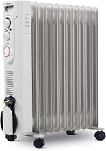 NETTA Oil Filled Radiator 2500W Portable Electric Heater with Thermostat & 24 Hour Timer 2 Power Settings Home Office Energy Efficiency – 11 Fin, Grey