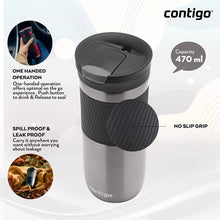 Contigo Byron Snapseal Travel Mug, Stainless Steel Thermal mug, vacuum flask, leakproof tumbler, coffee mug with BPA free Easy-Clean Lid, 470 ml, Gunmetal