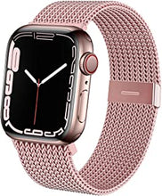 GURINA Straps Compatible with Apple Watch Strap 42mm 44mm 45mm 49mm, Metal Stainless Steel Mesh Loop Replacement Band Compatible with iWatch Ultra Series 8 7 6 5 4 3 2 1 SE, Rose Gold