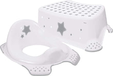 Babycurls Little Journey Toilet Training Kids Non Slip Up Step Stool + Toilet Training Seat Combo Unisex White for Safe Toddler Loo Potty Training in The Bathroom and Home