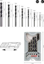 Bosch Professional 7pc. Brad Point Wood Drill Bit Set (for Soft- and Hardwood,  3-10 mm, Accessories Drill Driver and Drill Stand)