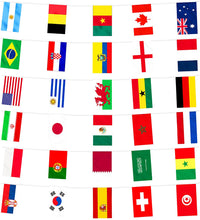 International Flag Bunting - 32 Countries World Cup Flags Banner World Cup Bunting - Decorations Olympic Flag Football Bunting - Football Party Decorations