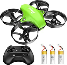 Potensic Upgraded A20 Mini Drone 3 Rechargeable Batteries for Kids and Beginners, Remote Control Quadcopter with, Auto Hovering, Headless Mode-Green