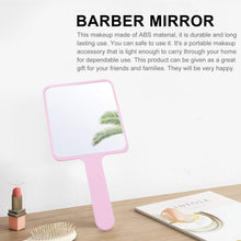 SOLUSTRE Hand Mirror Square Makeup Mirror Handheld Cosmetic Mirror Salon Hairdressing Mirror with Handle, Pink