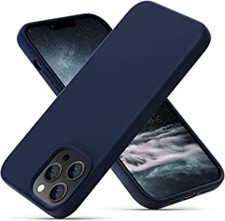 OIIAEE Silicone Case Designed for iPhone 13 Pro Max Case, Ultra Slim Shockproof Protective Liquid Silicone Phone Case with Soft Anti-Scratch Microfiber Lining, 6.7 inch, Navy Blue