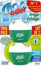 Croc Odor Fridge Deodoriser, Twin Pack, Unscented, Food Safe Formular with Temperature Indicator - 2 x 33g