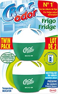 Croc Odor Fridge Deodoriser, Twin Pack, Unscented, Food Safe Formular with Temperature Indicator - 2 x 33g