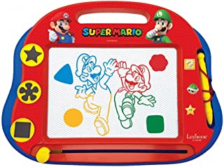 LEXIBOOK CRNI550 Brothers Multicolor Magic Magnetic Nintendo Super Mario Drawing Board, Artistic Creative Toy for Girls and Boys, Stylus Pen and Stamps, Red/Blue