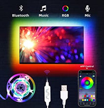 Daymeet TV Led Lights, 3M Led Lights for TV Led Backlight RGBIC Led Light Strip for 32-60 inch TV Behind Lighting, Rainbow Color Led TV Backlight Music Sync Bluetooth APP Control USB Powered TV Lights