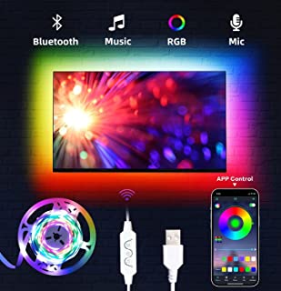 Daymeet TV Led Lights, 3M Led Lights for TV Led Backlight RGBIC Led Light Strip for 32-60 inch TV Behind Lighting, Rainbow Color Led TV Backlight Music Sync Bluetooth APP Control USB Powered TV Lights