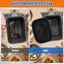 Auniq Foldable Silicone Air Fryer Liners for Ninja Dual Air Fryer AF400UK, AF451UK & Tower T17088, 6Pcs Dual Air Fryer Accessories Reusable Air Fryer Basket for 9L-9.5L Double Zone Air Fryer, Large