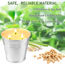 2 Pack 15oz Large Citronella Candles Outdoor Indoor, VICBAY 3 Wicks Lemograss Candle Set up to 200 Hours Burning, 100% Natural Soy Wax Large Iron Bucket Candles for Home Patio Yard Garden Camping