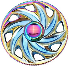 3-5 Mins Fidget Spinner EDC Hand Fidget Toy, Multicoloured Steering Wheel Rainbow Electroplating Alloy Stress Reducer High Speed Stainless Steel Bearing Finger Tri-Spinner Relief Toys for Focus