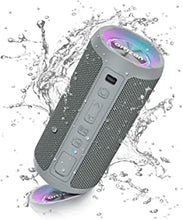 Ortizan Bluetooth Speaker, Portable Wireless Bluetooth Speakers With Led Light, Louder Volume & Enhanced Bass, IPX7 Waterproof, 30H Playtime, Durable Loud Speaker Bluetooth for Travel, Outdoor - Gray