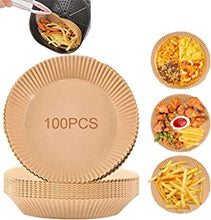 Air Fryer Liners, 100PCS Air Fryer Disposable Paper Liner, for Air Fryer, Oil-Proof, Water-Proof, Food Grade Parchment, Air Fryer Paper(6.3in)