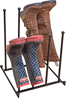 Garden Life Two Tier Boot Stand Storage Rack Indoor/Outdoor Wellington, Walking, Riding Boots (4 Pairs)