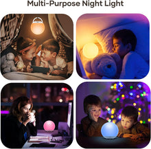 LED Night Light, Night Light Kids, USB Rechargeable Table Bedside Lamp with Dimmable Warm Light&7-Color Light,Touch&Switch Control and Timer for Baby,Kids Bedroom,Camping,Gift