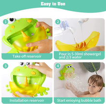 HengGL Baby Bath Bubble Toys Set, Automatic Frog Bubble Maker Kids Bath Bubble Machine with 12 Music Baby Fun Bath Toys