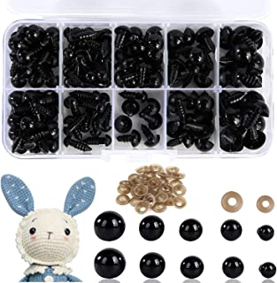 Safety Eyes Toy Eyes Plastic Safety Eyes with Washer for Tcrochet Toys,100PCS Craft Eyes Doll Eyes for Soft Toy Making,DIY Craft Dolls(6-12 mm)