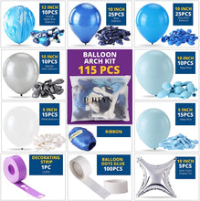 Navy Blue Balloons Arch Kit 115 Pcs Blue and White Balloon Garand Kit with Silver Foil  Blue birthday decoration for boys Party, Wedding, Baby Shower Decoration