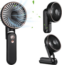 GMGXX Handheld Fan,5 Speeds & 180Foldable Portable Hand Held Fan with 3600mAh USB Rechargeable Battery,Mini Personal Pocket Fans with Digital Display for Office School Travel Camping Outdoor-Black