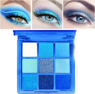 Blue Eyeshadow Palette, Glitter Eye shadow Makeup,Navy Blue Eyeshadow Shiny Sparkle Shimmer Waterproof Pallete,Royal Blue Glitter Eye Eyeshadow Make Up (Blue)