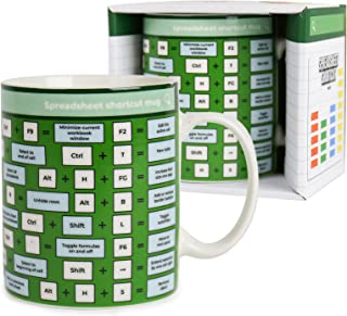 Gift Republic GR490116 Shortcut Spreadsheet Mug, Green, White