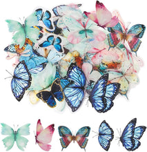 80Pcs Butterfly Stickers, 40 Styles Multicolor Crafts Butterflies Sticker for Decorating Cup Scrapbook Notebook Card Letters Wall Window