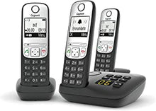 Gigaset A690A Easy to use Cordless DECT Home Telephone with Answering Machine, Speakerphone,Nuisance call block, home office. Single Handset, Silver/Black (Trio)