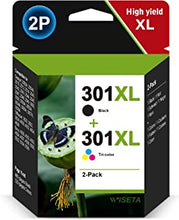 301 XL High Yield Black and Tri-Colour Multipack,Remanufactured WISETA Ink Cartridge Replacement for HP 301XL for Deskjet 2540 2620 3050A 1512 1510 1000 1010 1050 2050 2050A Envy 4500 5532 5530 4502