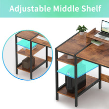 acomfiday Computer Desk with Storage Shelves Study Gaming Desk for Small Spaces, Laptop Desk Rustic Writing Table for Home Office, Workstation with Large Monitor Stand.