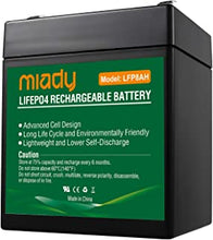 Miady 12V 7.2Ah 2000 Cycles Sealed LiFePO4 Battery for UPS, Burglar Alarm, Chairlift, Fish Finder, Electric Scooter and etc. Rechargeable & Maintenance-Free, 10.1x7x9cm