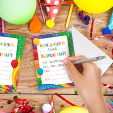 Kirsten McMillan 32 Rainbow Birthday Party Invitations with Envelopes - Pack of 32 A6 Kids Invites for Boys and Girls - Designed and Printed in the UK