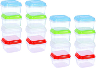 ARSUK Baby food container Freezer Cube Trays Weaning Pots Tubs Stacking Containers (Pack 16 Mini)