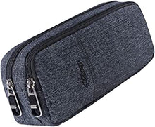 Large Pencil Case Office Supplies - Durable Student Office Pen Holder Organizer Stationary Bag with Double Zippers Multi Big Capacity Compartments for Adults Girls Boys (Grey)