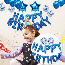 Happy Birthday Banner, Blue Birthday Balloons, Happy Birthday Decorations for Men Boys Party Decorations