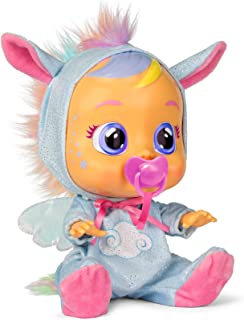 CRY BABIES Fantasy Jenna Pegasus | Interactive baby doll crying real tears with dummy and blue pegasus pyjamas - Toys & lifelike baby doll for kids 18m+