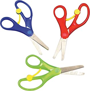 Baker Ross E7376 Spring-Loaded' Kids Scissors (Pack of 3) for Kids Arts and Crafts