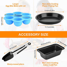 DIYARTS Air Fryer Accessories Set of 6 Fit for Ninja Foodi AF300UK AF400UK Dual Air Fryers, Include Pizza Pan, Racks, Egg Bite Mold, etc. Fit Tower T17088, Salter Zone Deep Fryers 7.6L-9.6L