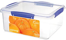 Sistema KLIP IT Food Storage Container | 5 L | Airtight & Stackable Food Container with Clip-Close Lid | Clear with Blue Clips