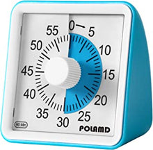 POLAMD 60-Minute Visual Analog Timer, Countdown Clock for Kids and Adults, Time Management Tool for Teaching Cooking Homework Meeting Games, No Loud Ticking