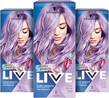 Schwarzkopf LIVE Pretty Pastels Purple Hair Dye, Pack of 3, Semi-Permanent Colour lasts up to 8 washes - P120 Lilac Crush