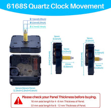 Bepilesto Silent Clock Mechanisms Battery Powered with 5 Styles Clock Hands, 2 Pack 6168S Quartz Clock Movement for Repair Wall Clock Mechanism Replacement DIY Parts Kits