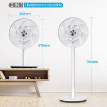 LeaderPro 2023NEW 2in1 DC Fans Standing 3D Oscillating Pedestal Fan with Remote ControlHeight Adjustable Desk Fan8 Speed TurboAir Circulation12.8dB Quiet for Bedroom25W Energy Saving,GS Approved