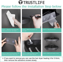 TRUSTLIFE Bathroom Corner Shelf Black Shower Caddy Corner Adhesive Shower Organiser Space Aluminum Shower Shelves No Drilling with Hooks, Wall Mounted Bath Shelf for Bathroom, Wetroom - 2 Pack